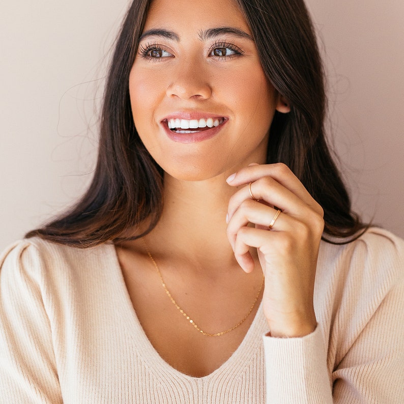 Whisper Chain Gold, Silver, or Rose Gold Simple Gold Chain Choker Dainty Necklace Layering Thin Chain Necklace Basic Finished image 3