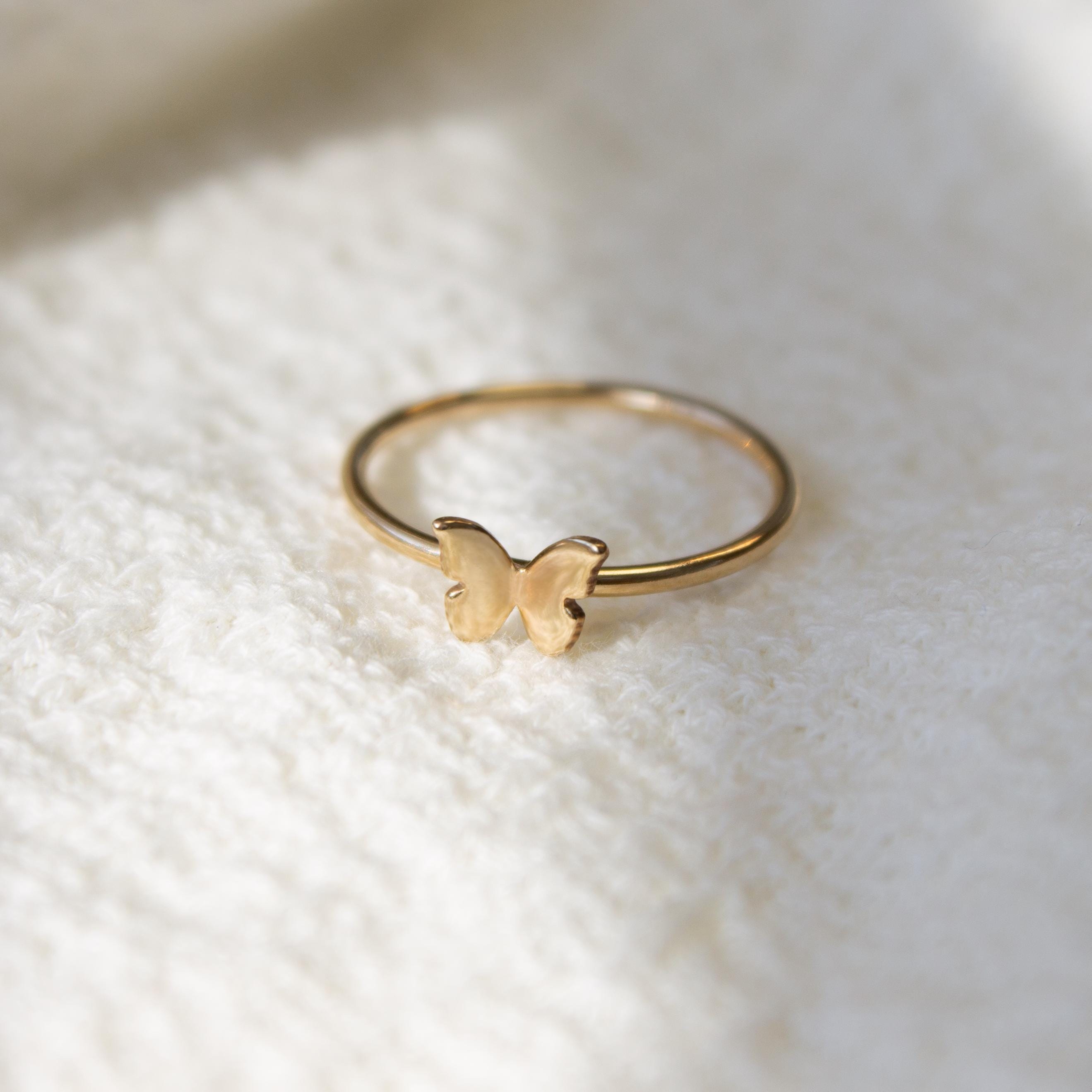 Butterfly Ring • Dainty Minimalist Feminine Spring Jewelry - Solid Butterfly Ring • Dainty Minimalist Feminine Spring Jewelry - Solid