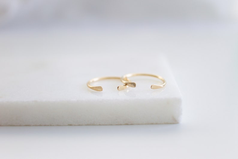 Travelers Cuff Ring Open Front Ring Simple Gold Ring Textured Ring Silver Stacking Ring Hammered Ring Gold or Rose Gold