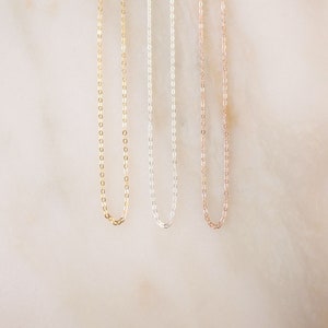 Whisper Chain Gold, Silver, or Rose Gold Simple Gold Chain Choker Dainty Necklace Layering Thin Chain Necklace Basic Finished image 2