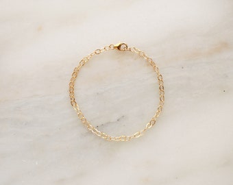 Sunburst Chain Bracelet - Gold or Silver - Minimalist - Stacking Bracelets - 14k Gold Filled Choker - Dainty Chain - Gift for Her - Textured