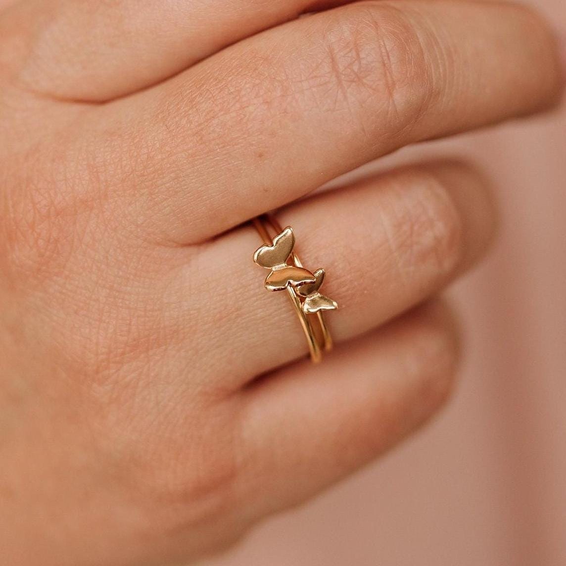 tiny butterfly ring mau_Jewelry12～14号 tiny butterfly ring mau_Jewelry12～14号 1/2 Ct Diamond Double