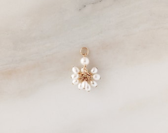 Pearl Blossom Add On Charm • Gold, Silver or Rose Gold - Bridal Jewelry - Freshwater Pearls - Bridesmaid Gift for Her - Removable Pendant