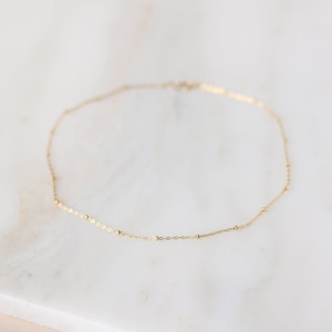 Satellite Necklace Gold or Silver Saturn Chain Gold Choker Layering Necklace Simple Gold Necklace Dot Necklace Gift For Her image 3