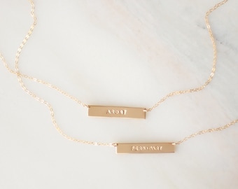 Original Personalized Bar Necklace • Gold, Rose Gold, or Silver - Dainty Custom Necklace - Mothers Day Gift for Her - Personalized Jewelry