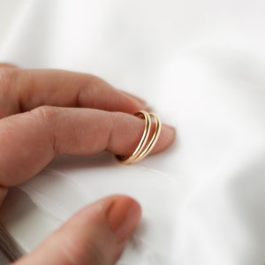 Half Round Stacking Ring Smooth Ring Unisex Ring Gold, Rose Gold or Silver Simple Band Minimalist Ring Modern image 2