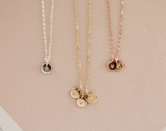 Tiny Initial Necklace Gold Rose Gold or 