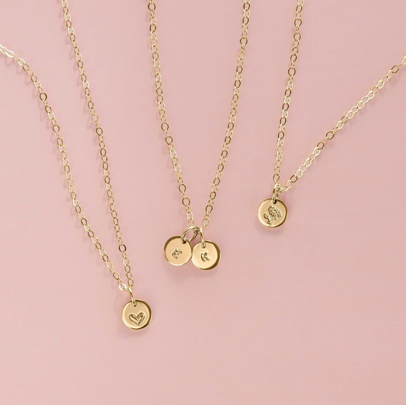 Tiny Initial Necklace Gold, Rose Gold, or Silver Letter Name Dainty Layering Charm Necklace Gift for Mom For Her Personalized Jewelry image 4