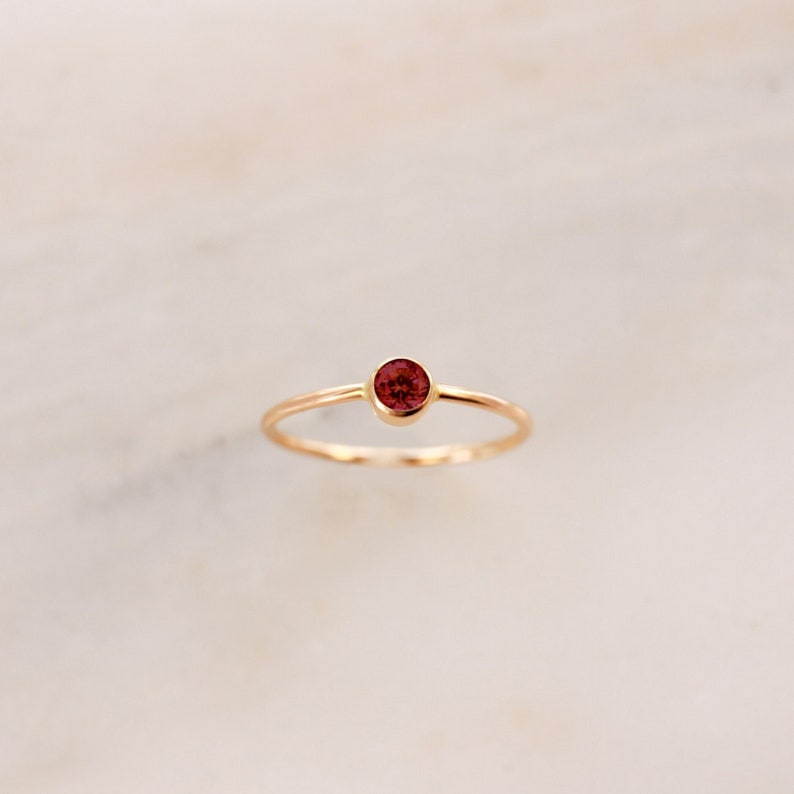 Garnet Ring January Birthstone Gold, Silver or Rose Gold Dainty Gemstone Ring Gift for Mom Her Friend Sister Baby Shower Birthday image 1