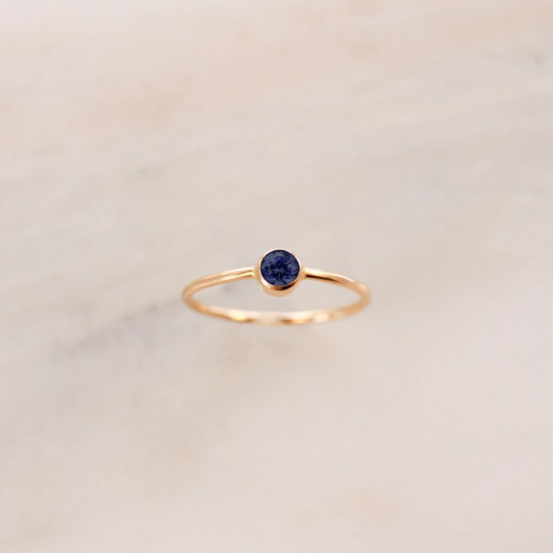 Sapphire Ring September Birthstone Ring Gold, Silver or Rose Gold Dainty Blue Stacking Ring Gift for Her Mom Baby Shower Birthday image 1