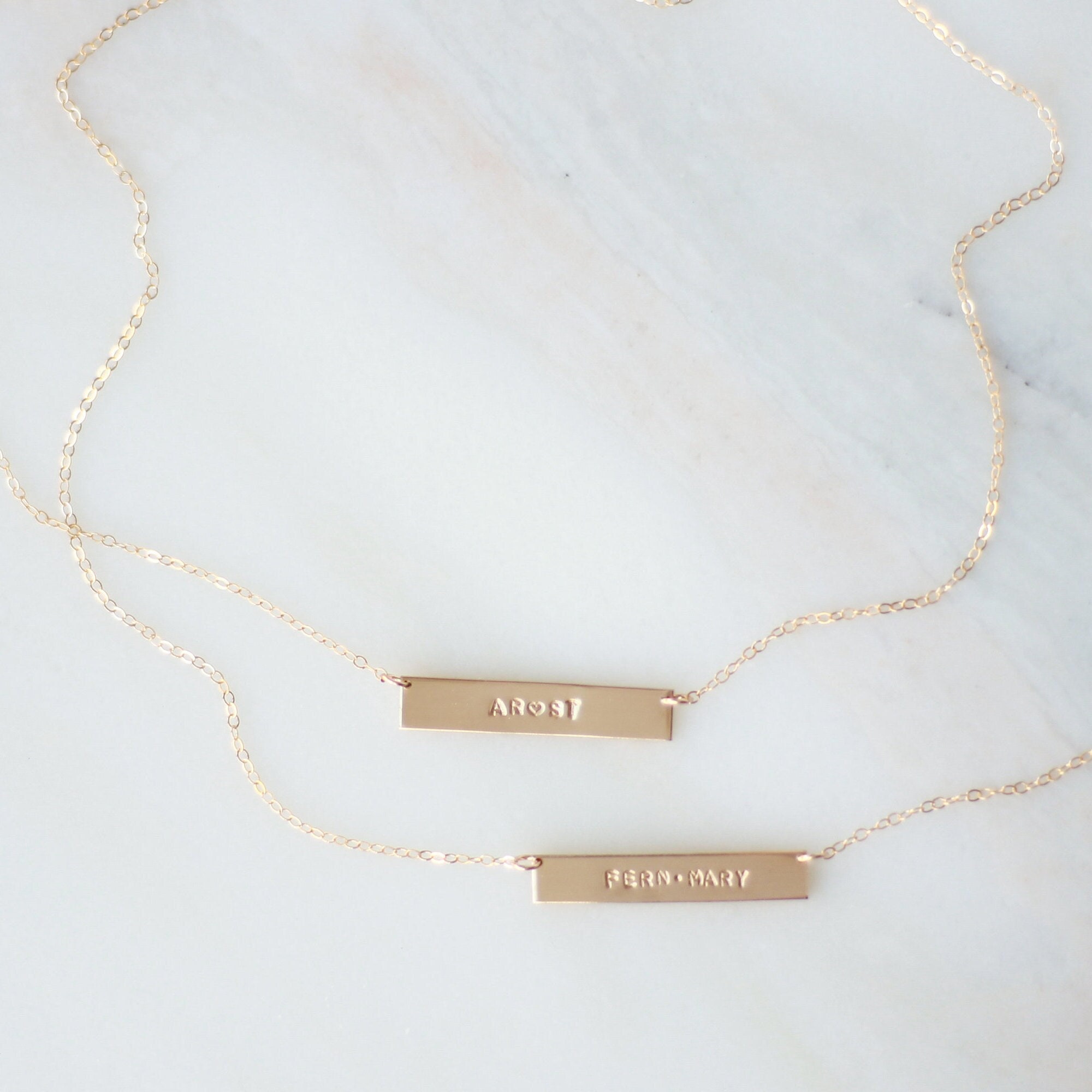 Original Personalized Bar Necklace Gold 