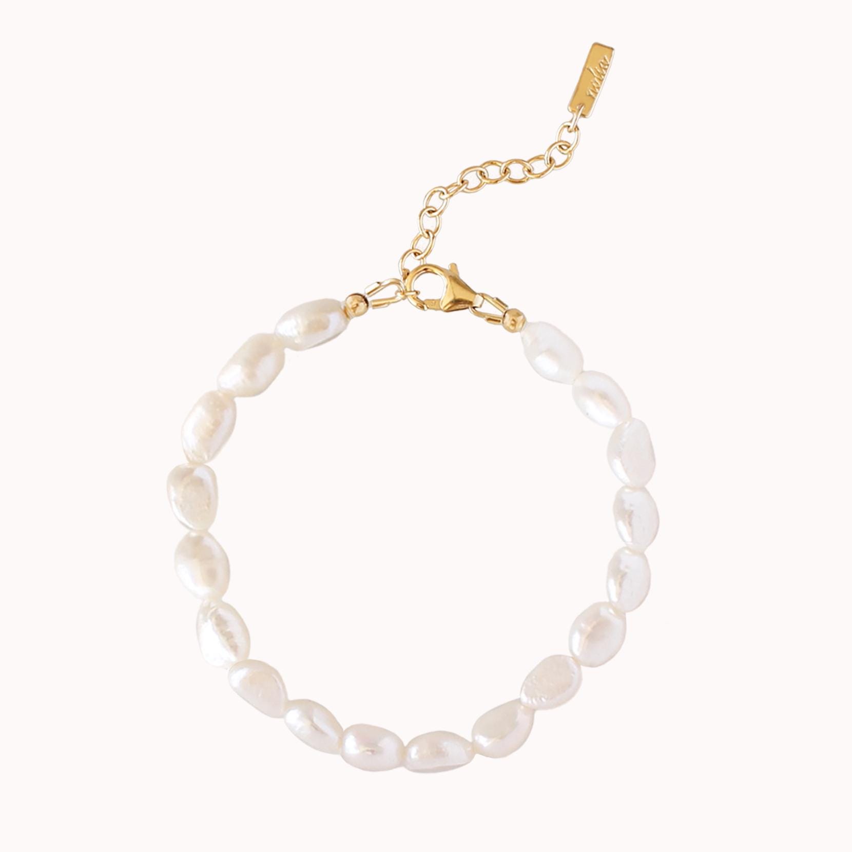 ブレスレット VINTAGE HOLLYWOOD Baroque Pearl Matte Bracelet BMR687 Misfit Pearl Bracelet • Baroque Pearl Strand - Gift for Wife
