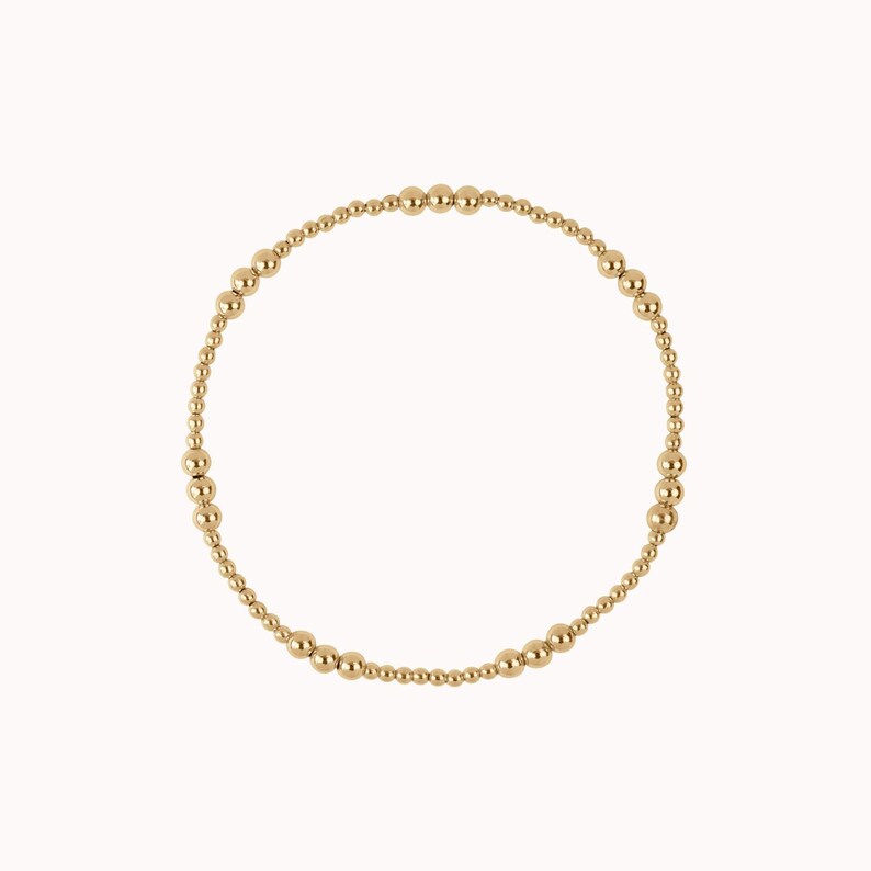 ILY Beaded Stretch Bracelet Sterling Silver or 14k Gold Filled