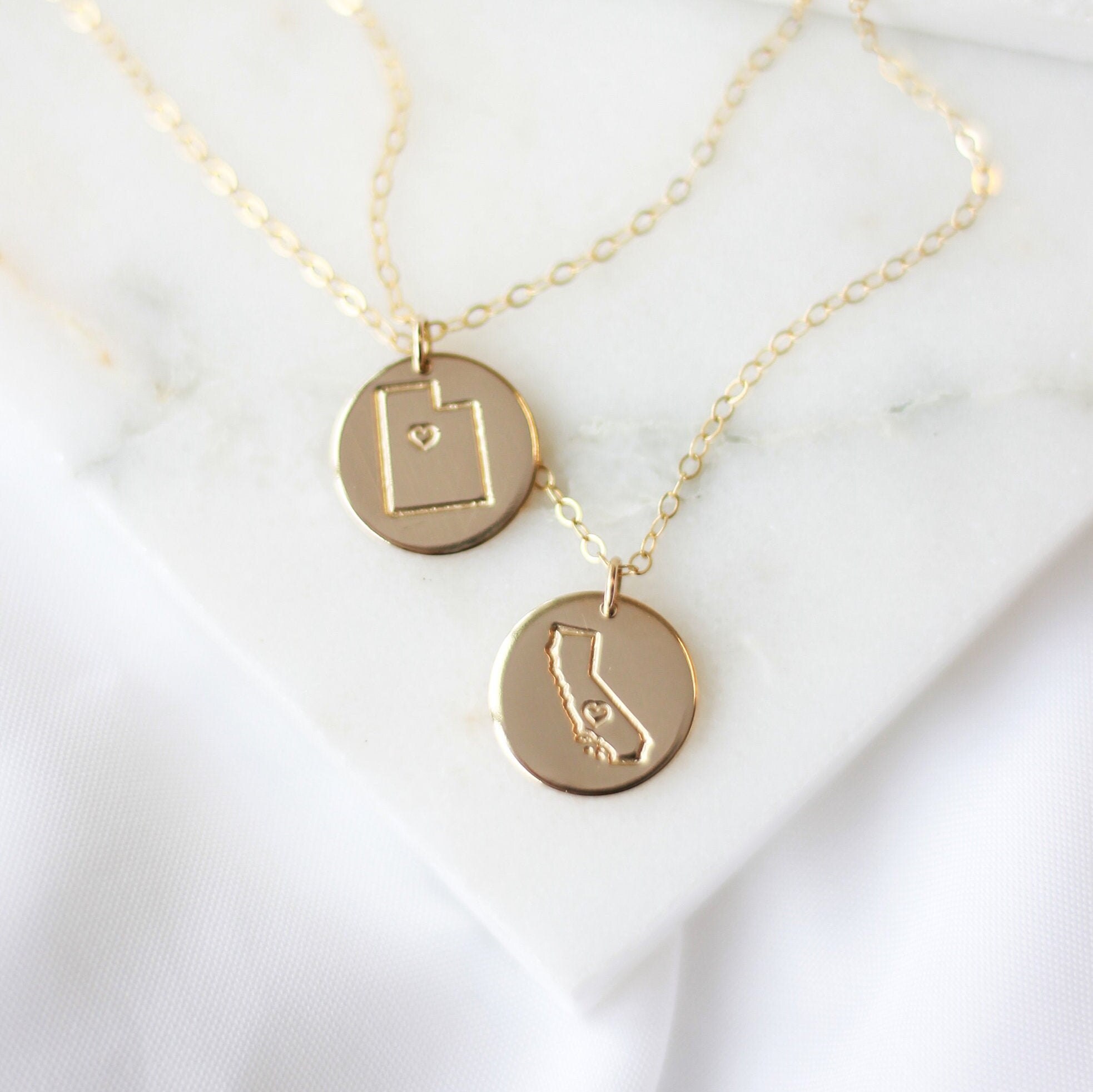 Indiana State Necklace 14k Gold Filled 