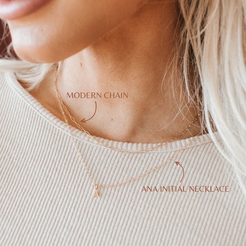 Ava Initial Necklace Personalized Jewelry Alphabet Name Letter Necklace Gift for Her Gift for Mom Mothers Necklace Minimalist image 4
