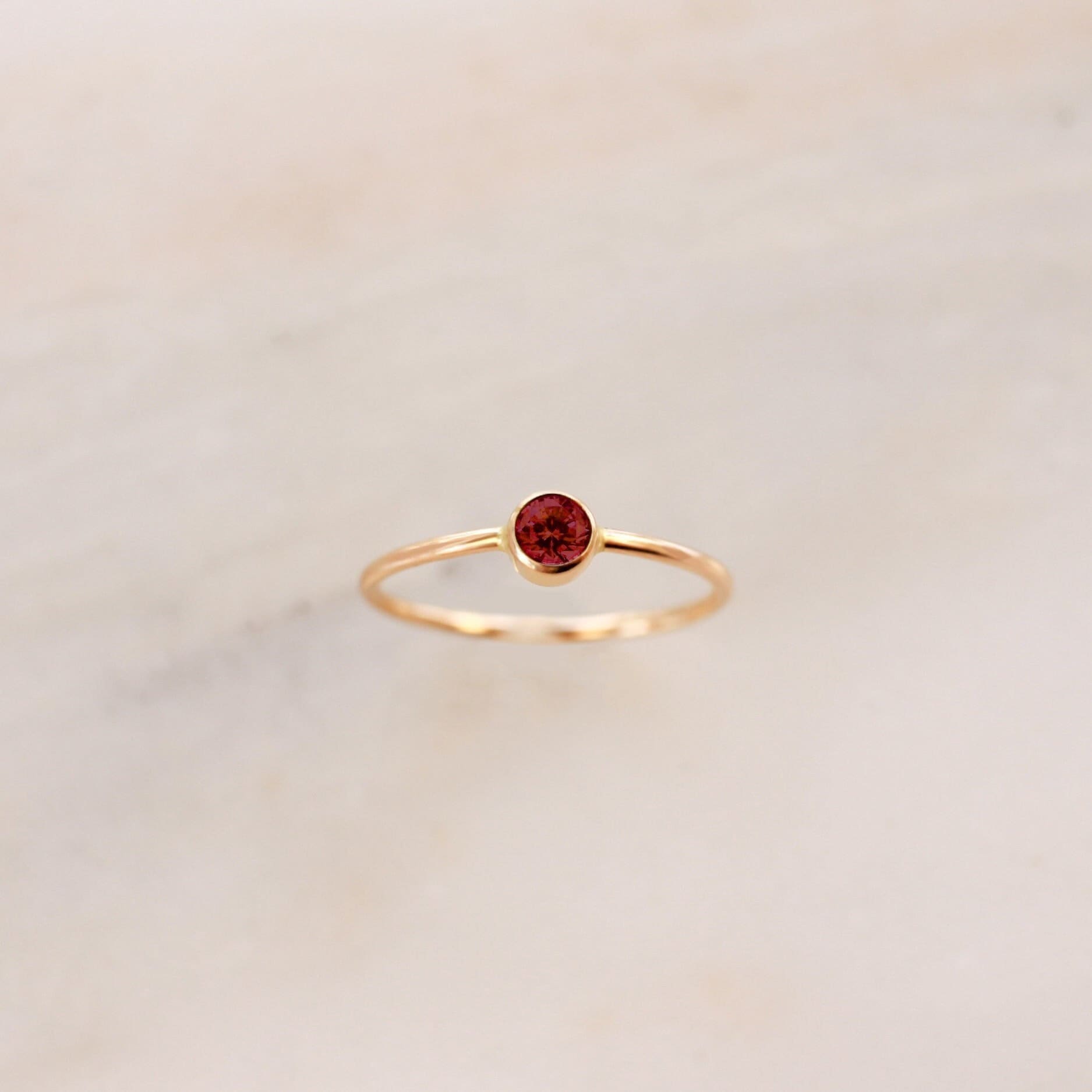 Garnet Ring • January Birthstone - Gold, Silver or Rose Gold - Dainty Gemstone Ring - Gift for Mom Her Friend Sister - Baby Shower Birthday