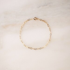 Sweet Chain Bracelet Gold or Silver Unique Oval Chain Stacking Bracelet Layering Simple Dainty 14k Gold Filled Sterling Silver image 1