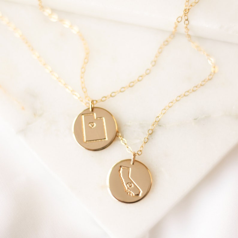 Minnesota State Necklace • 14k Gold Filled, 14k Rose Gold Filled, or Sterling Silver - Personalized - Gift for Her Home - Best Friends image 4
