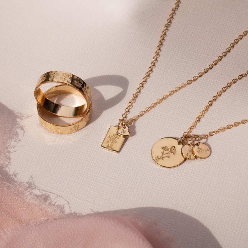 Mama's Garden Necklace • Birth Flower Jewelry - Gift for Mom - Mother's Day - Baby Shower Gift - Charms - 14k Gold Filled or Sterling Silver image 4