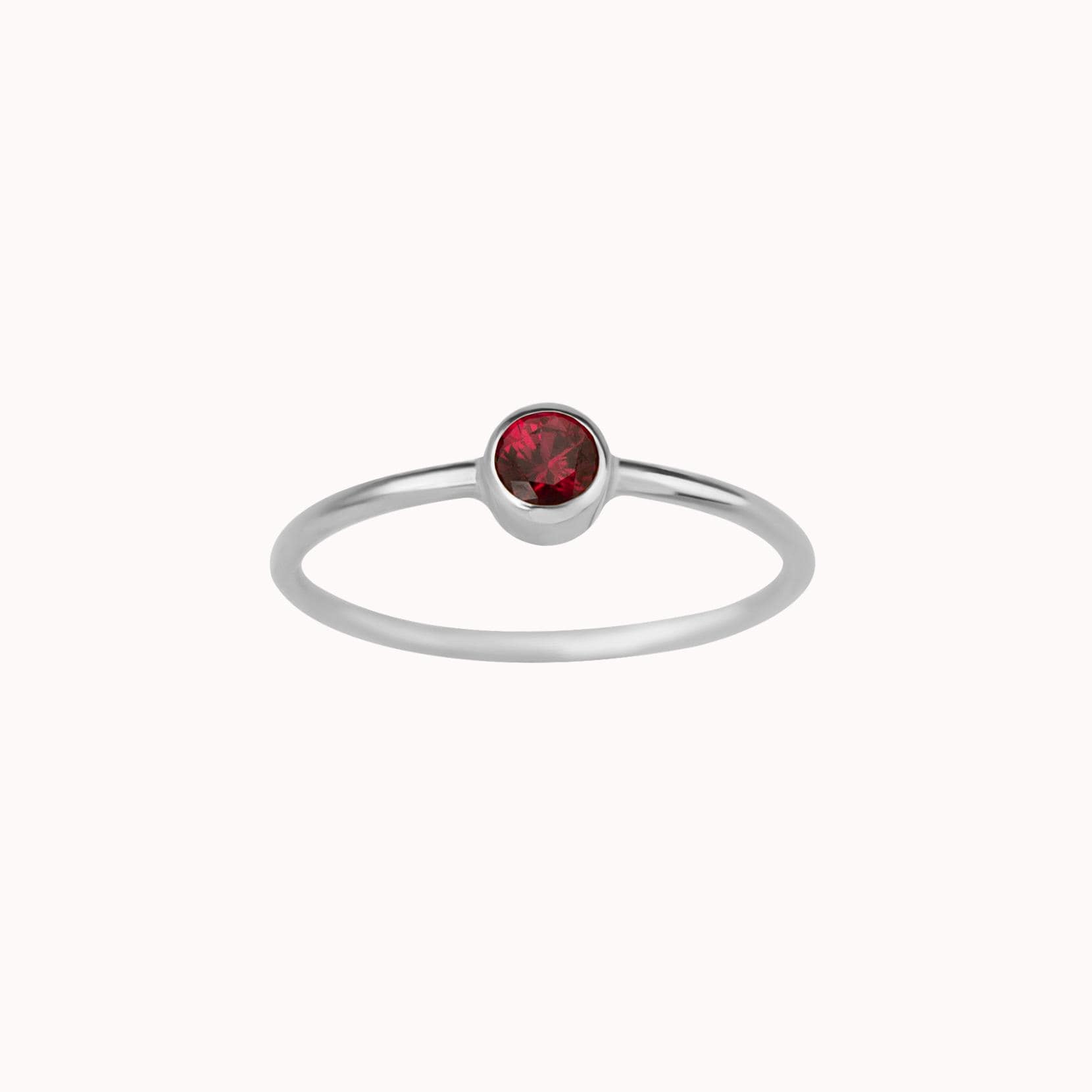 Garnet Ring • January Birthstone - Gold, Silver or Rose Gold - Dainty Gemstone Ring - Gift for Mom Her Friend Sister - Baby Shower Birthday