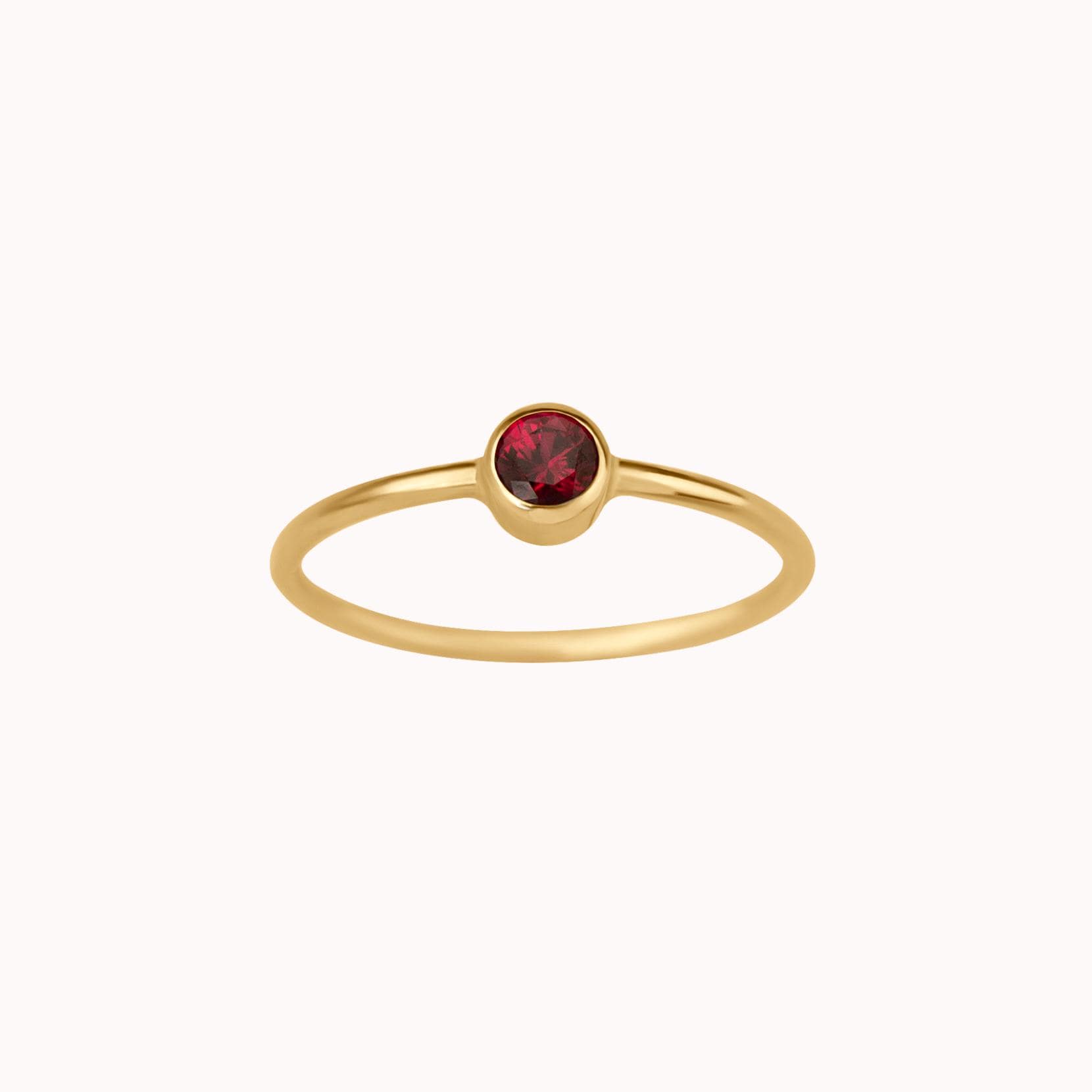 Garnet Ring • January Birthstone - Gold, Silver or Rose Gold - Dainty Gemstone Ring - Gift for Mom Her Friend Sister - Baby Shower Birthday