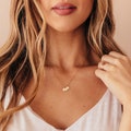 Tiny Initial Necklace • Gold, Rose Gold, or Silver - Letter Name Dainty Layering Charm Necklace - Gift for Mom For Her Personalized Jewelry