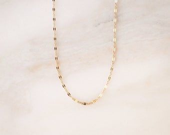 Lace Chain Necklace • Gold, Silver, or Rose Gold - Basic Chain Choker - Layered - Gift for Her - Minimalist Jewelry - Finished Chain Dainty