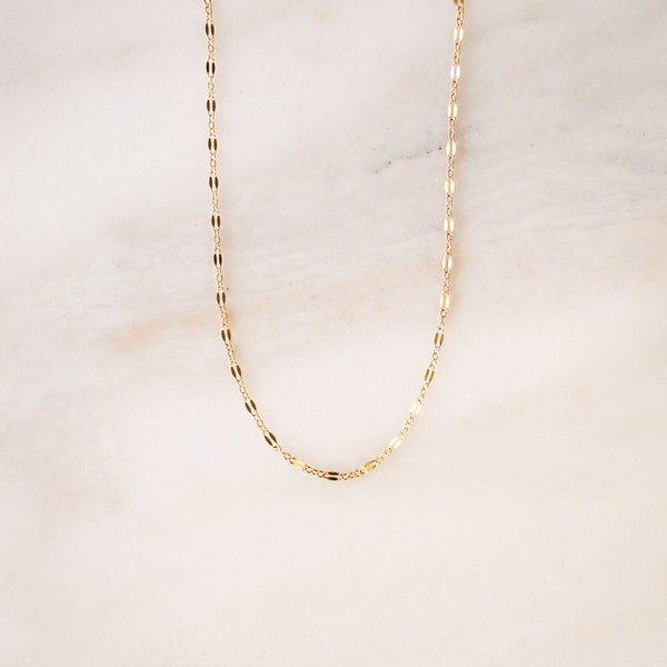 Lace Chain Necklace • Gold, Silver, or Rose Gold - Basic Chain Choker - Layered - Gift for Her - Minimalist Jewelry - Finished Chain Dainty