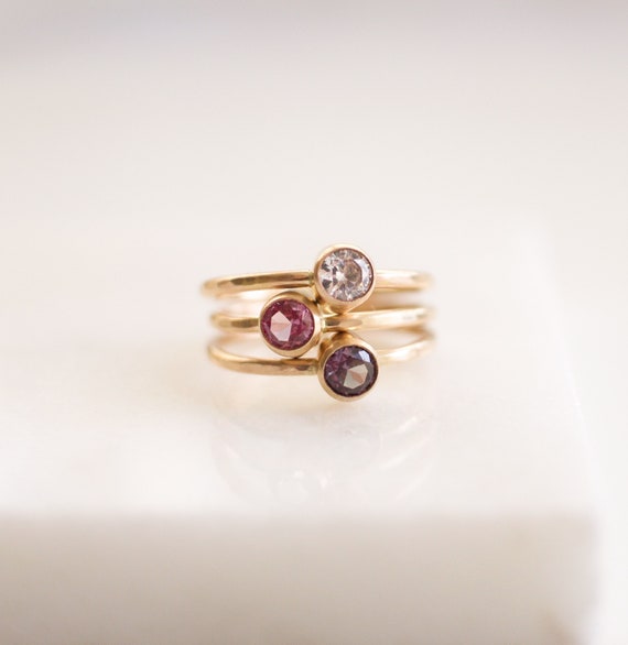 Triple birthstone shop ring