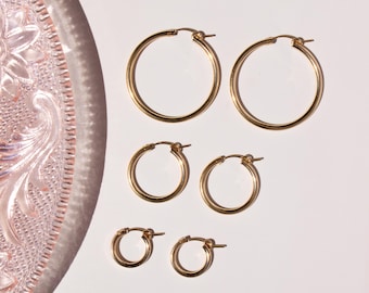 Jane Hoops • Sterling Silver or 14k Gold Filled - Basic Hoop Earrings - Minimalist Everyday Jewelry - Gift for Her - Ear Huggies - Trendy