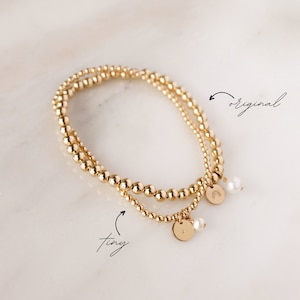 Original Personalized Stretch Bracelet Gold or Silver Initial Jewelry Gift for Her Mothers Day Gift for Mom Birthday Gift Daughter image 6