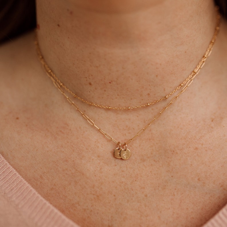 Tiny Initial Necklace Gold, Rose Gold, or Silver Letter Name Dainty Layering Charm Necklace Gift for Mom For Her Personalized Jewelry image 7