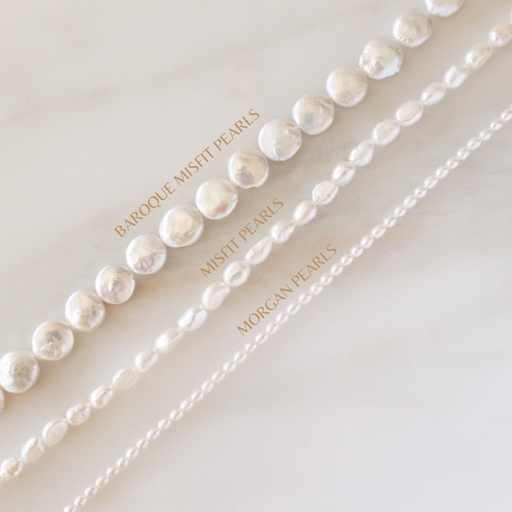 ブレスレット VINTAGE HOLLYWOOD Baroque Pearl Matte Bracelet BMR687 Baroque Pearl Bracelets – Huge Tomato
