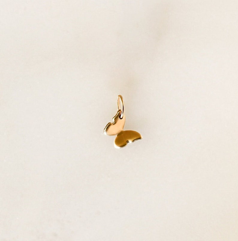 Butterfly Charm Add On Gold, Silver or Rose Gold Spring Jewelry Dainty Removable Charms Gift for Friend Sister Bridesmaid Wedding image 1