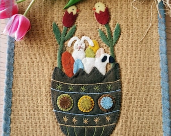 E-pattern ~ Wool Applique ~ Wooly Spring Box ~ PDF Instant Download - Etsy