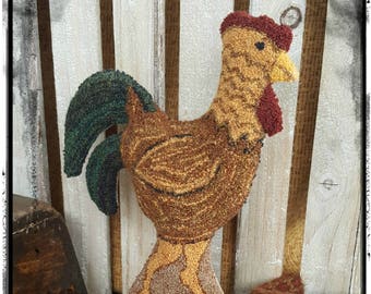E-Pattern  ~ Punch Needle  ~ Wooly Rooster  ~ PDF Instant Download