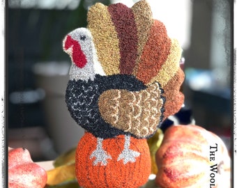 E-Pattern ~ Punch Needle ~ Wooly TOM Turkey~ PDF Instant Download