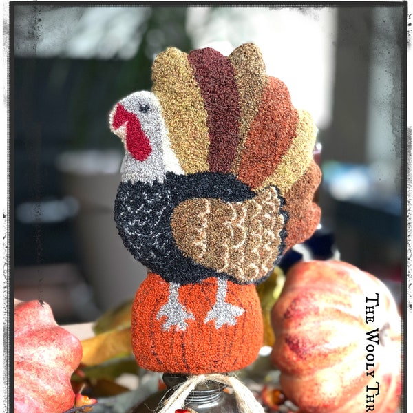 E-Pattern ~ Punch Needle ~ Wooly TOM Turkey~ PDF Instant Download