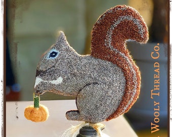 E-Pattern ~ Punch Needle ~ Wooly Squirrel~ PDF Instant Download
