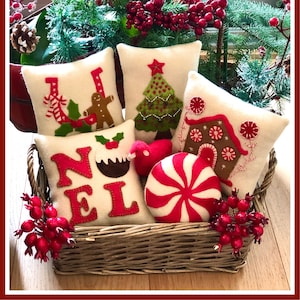 Patrón para rellenar cuencos navideños: Diseño de lana aplicada (Descarga en PDF)