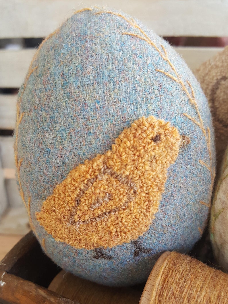 Epattern Punch Needle & Wool Appliqué Wooly Spring Eggs Etsy