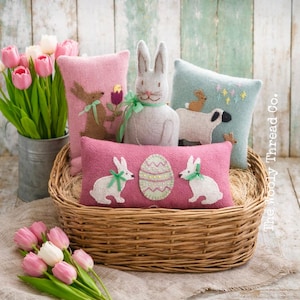 Easter Bunnies Bowl Fillers pattern: Appliqued Wool (PDF Download)