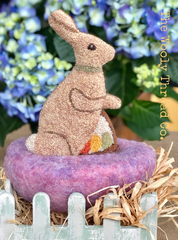 Easter Bunny  pattern: Punch Needdle design ~  PDF Instant Download