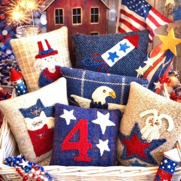 Americana Bowl Fillers pattern: Appliqued Wool (PDF download)
