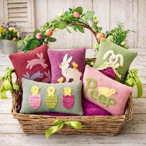 Patrón de relleno para cuencos de conejitos y pollitos: Diseño de lana aplicada ~ Descarga inmediata en PDF