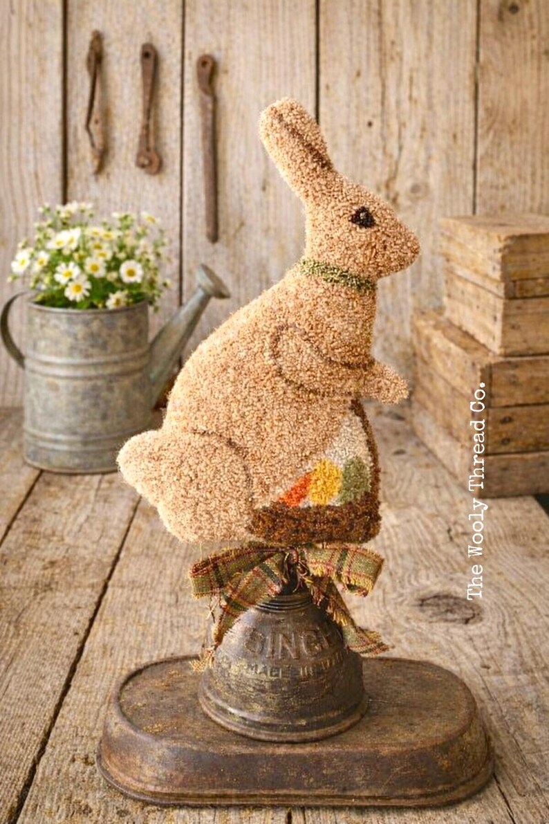 Easter Bunny pattern: Punch Needdle design ~ PDF Instant Download image 1