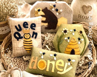 Wooly Honey Bowl Fillers-Muster: Applizierte Wolle (PDFDownload)
