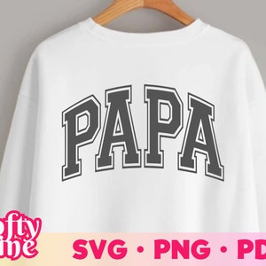 Papa Varsity SVG, Varsity Papa Png, Abuelo Life svg, Abuelo Svg, Jersey Font SVG, Idea de regalo del Día del Padre, Archivo de corte Cricut, Archivo vectorial