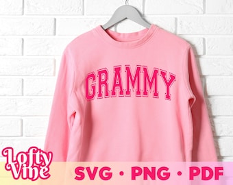 Grammy Varsity SVG, Grammy Varsity Png, Grandma Life svg, Grandmother Svg, Jersey Font, Mother&#39;s Day Gift Idea, Cricut Cut File, Vector File