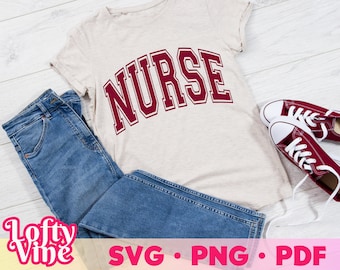 Varsity Nurse SVG: Sporty Nurse Life Design (Digital File)